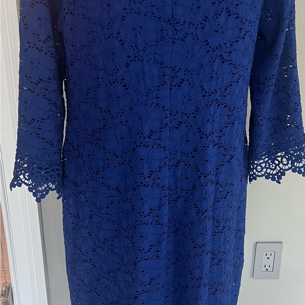 Elegant Blue Lace Dress